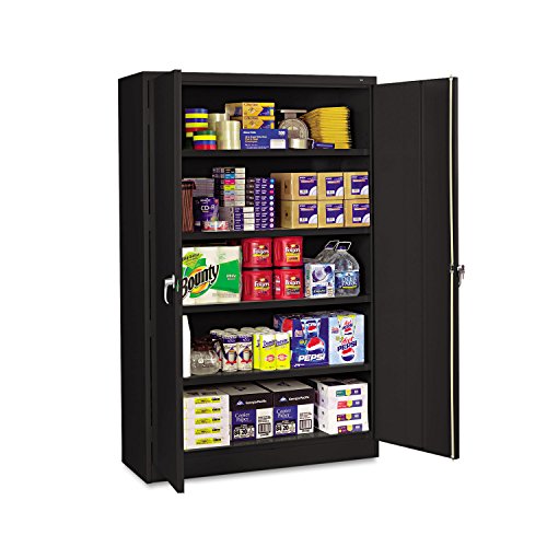 Tennsco J2478SUBK Assembled Jumbo Steel Storage Cabinet, 48w x 24d x 78h, Black