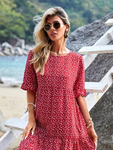 Image of KOTTY Women's Flowy Midi Round Neck Plus Size Dress