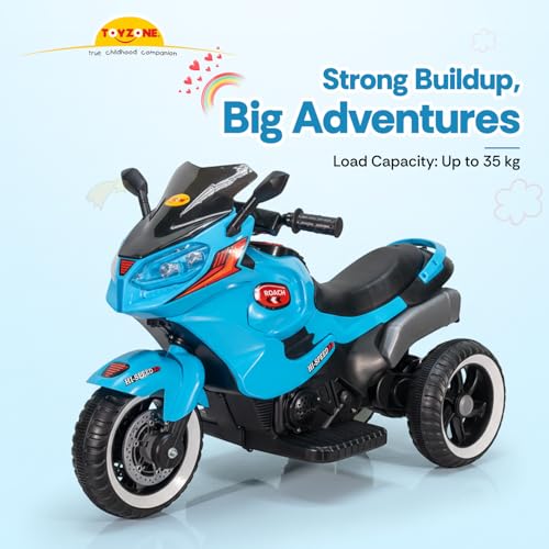 Image of Toyzone Impex Pvt Ltd Roach Ev Mbike Blue | Rechargeable Bike 6V | Powered by 6.5 Ah Battery | Music Player with Bluetoooth & USB | 6 Month Battery Warranty | Make in India | for Kids 2+ Years