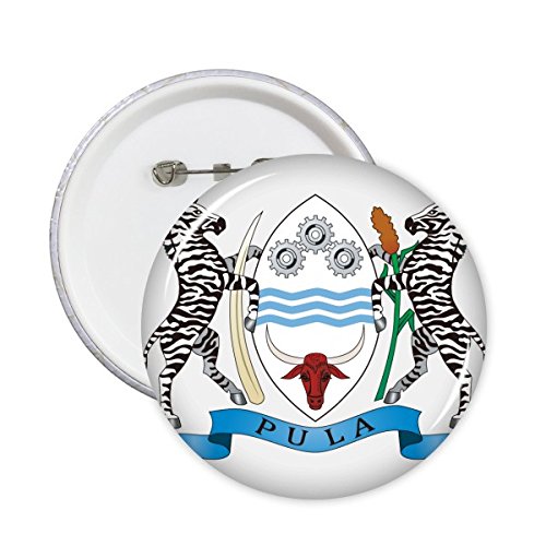 Embleme du Botswana avec finition soignée pour ce lot de 5 épingles rondes