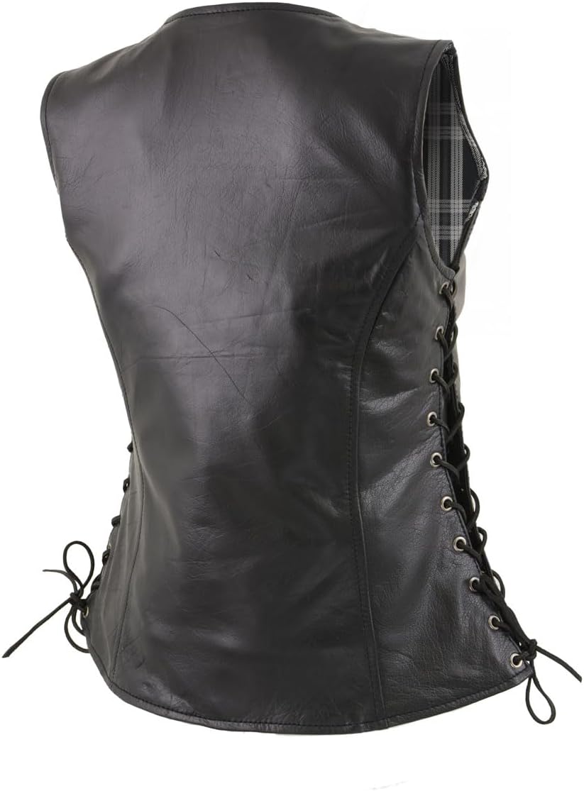 Milwaukee Leather Women's Black Premium Leather Motorcycle Biker Rider Vests - 3X-Large - Image 7
