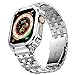 SUPLINK Stainless Steel Case with Band Compatible Apple Watch Bands 49mm,Stainless Steel Rugged Protector Cover Bumper Strap for iWatch Ultra for Men(Silver,49mm)