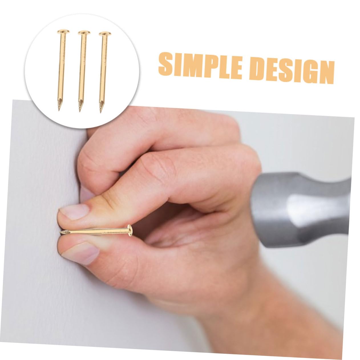 IWOWHERO 200pcs Brass Nails Furniture Fringe Nails Copper Nails Home Metal Nails Copper Fixing Nail Reliable Nails Copper Nail for Home Hardwares Accessories Home Copper Nail Golden