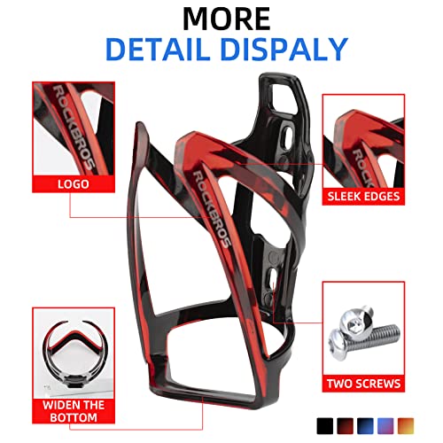 Image of ROCKBROS Bike Water Bottle Holder Ultra-Light Bicycle Bottle Cages with Screws Tool, Universal Bike Cup Holder for Road MTB Mountain Bikes Cycling Accessories(2 Pack)