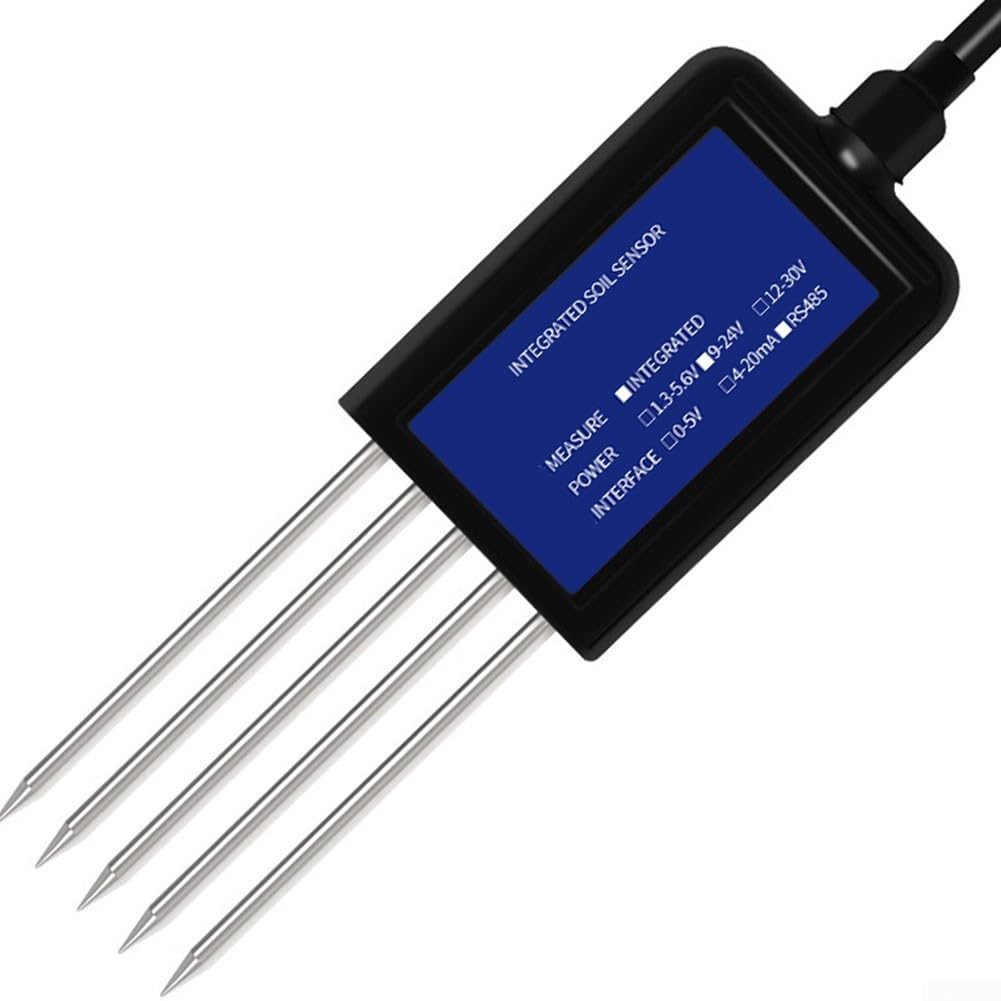 Bodenmessgerät 6-in-1 pH NPK Feuchte Temp IP68(6-in-1) | Misst pH, NPK, Feuchte, Temp, Leitwert, speichert Daten, für ideal für präzise Landwirtschaft