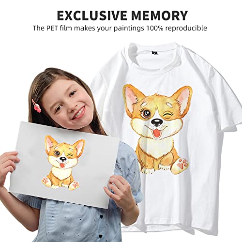 Godora Dtf Transfer Film With Brush - 100 Sheets A4/8.3 X 11.7 Premium Pet Heat Direct To Film Transfer Paper For Sublimation Printer, Cold & Hot Peel Dtf Transfer Paper On T Shirts, Easy To Use #TOP2