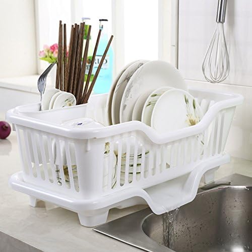 XHHOME Environmental PP Plastic Kitchen Sink Dish Drainer Set Rack