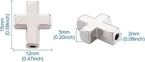 Miniatura 4 de Beadthoven - Colgante de cuentas de cruz de aleación de metal con cruces de crucifijo para pulseras, collares, joyería, rosario, accesorio