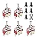 ESUPPORT Car Silver Contact Heavy Duty 20A 125V SPDT 3P ON/OFF/ON Rocker Toggle Switch Metal Copper Terminal Waterproof Boot Cap 12mm Pack of 5