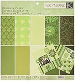 K&Company Sheer Simplicity Designer Paper Pad, 12-Inch x 12-Inch, 60 Sheets, Green