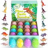 16 Pack Dinosaur Bath Bombs for Kids with Surprise Inside, Dino Bath Bombs with Toys Inside for Boys