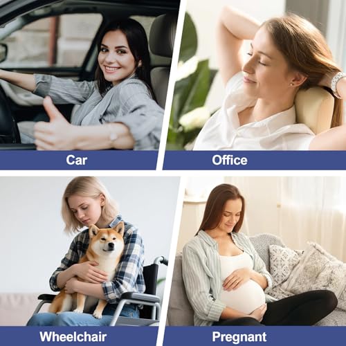 Image of Cooling Lumbar Support Pillow for Car,Memory Foam Car Seat Back Support Pillow for Summer Driving,Cool-Touch Back Cushion with Strap for Pain Relief,Ergonomic Back Cushion for Chair(Gray Cooling)