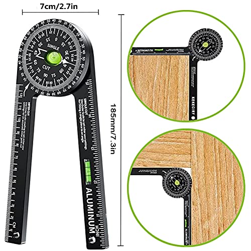 Miter Saw Protractor,Aluminum Protractor Angle Finder with Level Gauge