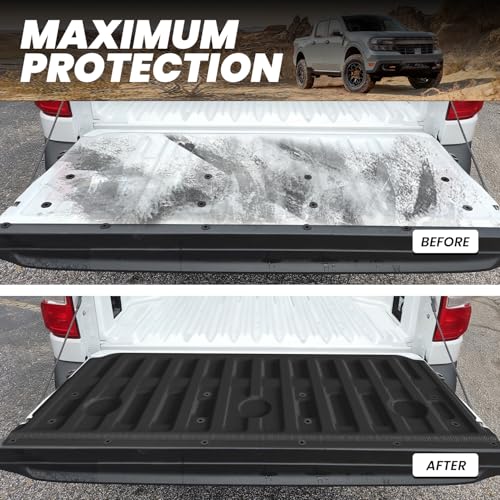 Image of LASFIT Truck Tailgate Mat for Ford Maverick 2026 2025 2024 2023 2022 Hybrid & Gasoline Truck Bed (Not Fit Drop-in Liners) Custom Fit All Weather Protector TPE Easy-Clean Tailgate Liner,1pc Black