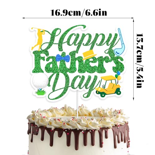 Happy Father’s Day Cake Topper,Golf Themed Father’s Day Cake Topper,Fathers Day Party Supplies,Perfect for Dad's Special Day Gifts & Events - Image 3
