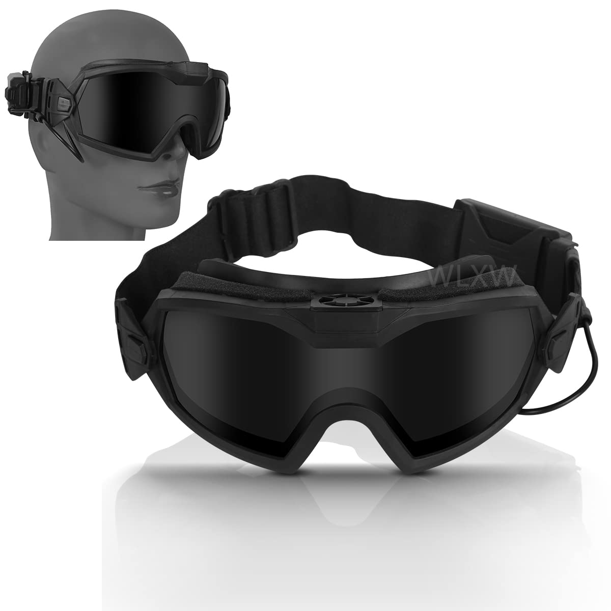 WLXW Tactical Schutzbrille Mit Lüfter - Anti-Beschlag Für Airsoft Und Outdoor-Sport