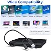 Haiway External DVD Drive, USB 3.0 Type-C CD Burner Portable CD DVD +/-RW Optical Drive Slim CD DVD ROM Rewriter CD/DVD Player Writer Reader for Laptop Desktop MacBook PC Windows Linux Mac OS (Black)