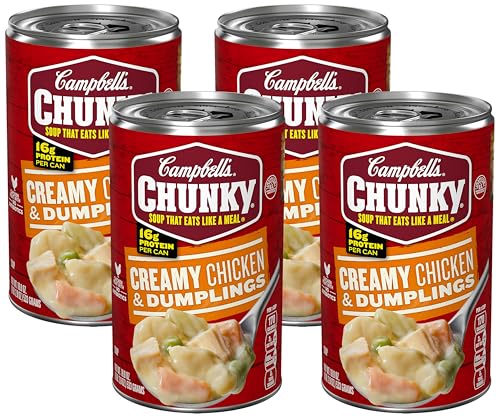 Campbell's Chunky Soup, Creamy Chicken and Dumplings Soup, 18.8 Oz Can (Pack of 4)