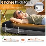 Self Inflating Sleeping Pad with Electric Pump, 4" Ultra-Thick Foam Sleeping Mats for Camping with Built-in Pillow, 9.5 R-Value 4 Season Camping Mattress Pad for Cot Truck Car Home - Image 6