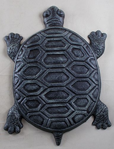 Set of 2 Iron Verdigris Garden Turtle Stepping Stone