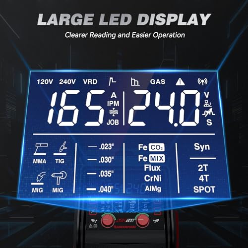 Image of ARCCAPTAIN MIG165 Pro MIG Welder Machine 165A 120V 240V 6-in-1 Multiprocess | APP Control, Large Screen, Synergy Control MIG, MMA, Spool Gun, Lift TIG, 2T 4T, Home Farm Repair, DIY, Metalworking Tool