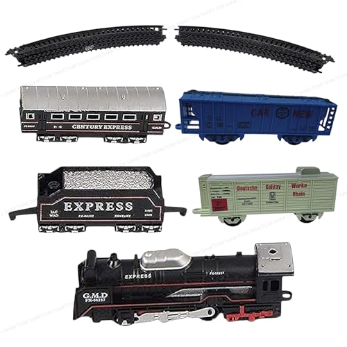 Classic Express Train Set with Locomotive, Passenger Car, Cargo Car ...