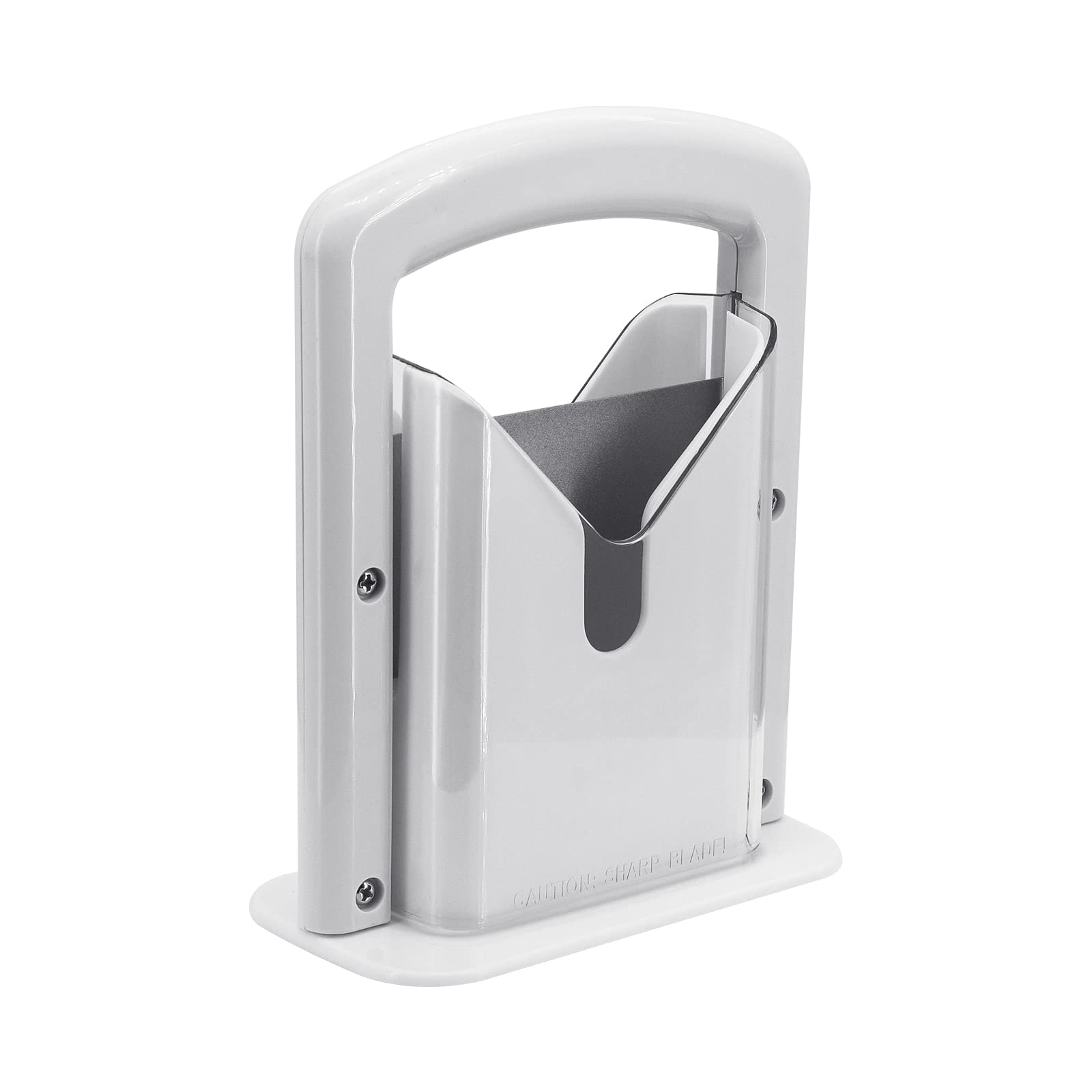 Bagel - Taglierina di precisione per bagel e utensili da cucina, in plastica e acciaio inox, colore: bianco