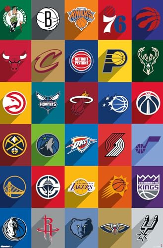 NBA League - Logos 25 Wall Poster 34L x 22.4W Premium Unframed Version