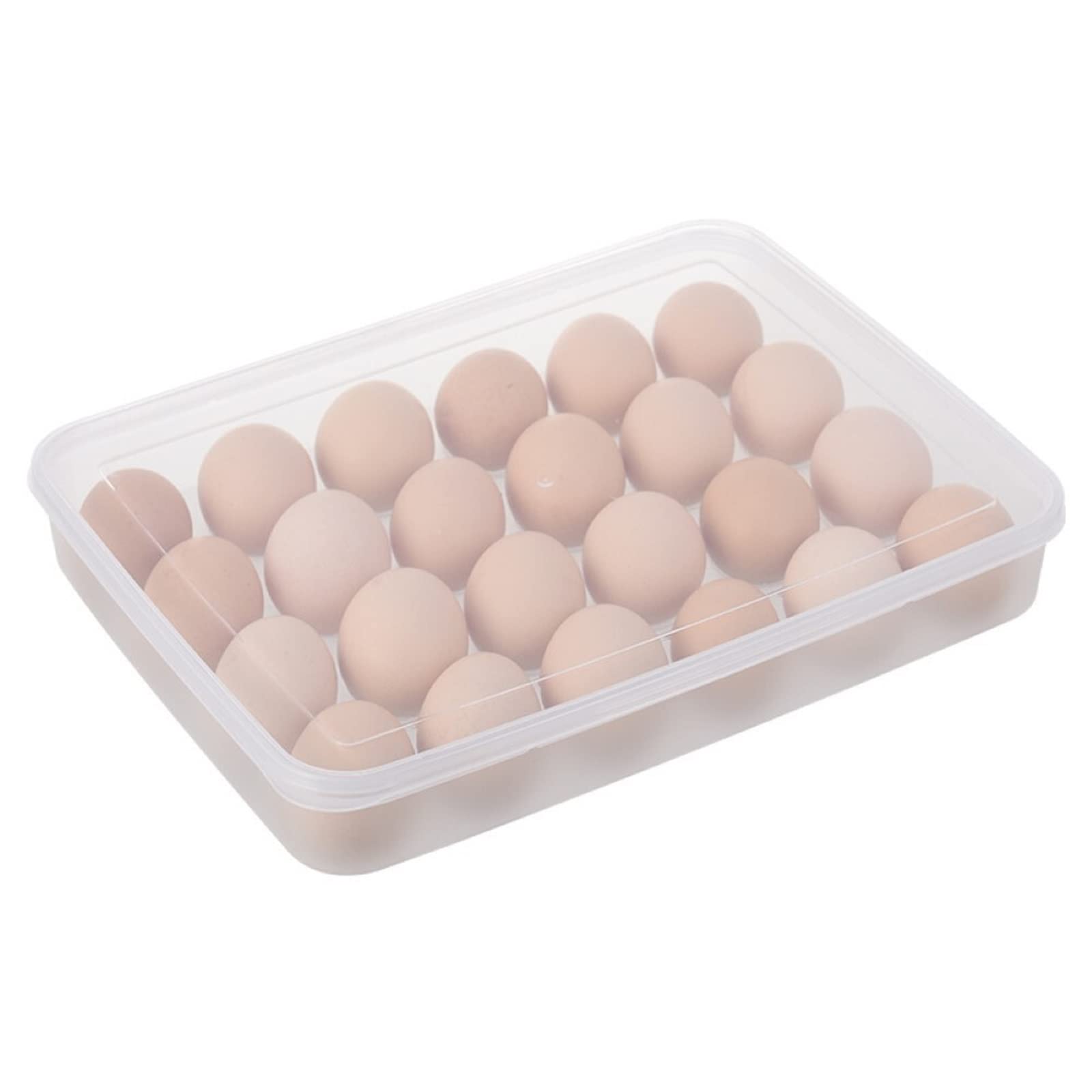 Eierablage aus Kunststoff, Transparenter Eier-Aufbewahrungsbehälter for Kühlschrank, 31,5 x 23, 4, cm, 24 Stück, stapelbarer Kunststoff