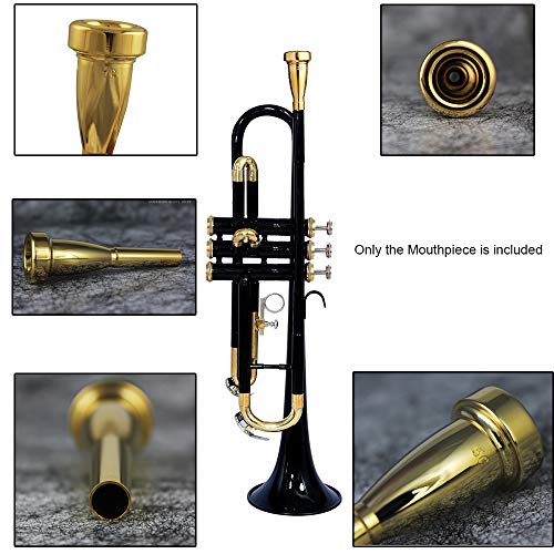 Accoco 3C/5C/7C Trumpet Mouthpiece, Copper Material Trumpet Accessories Parts(3 Pack) #TOP4