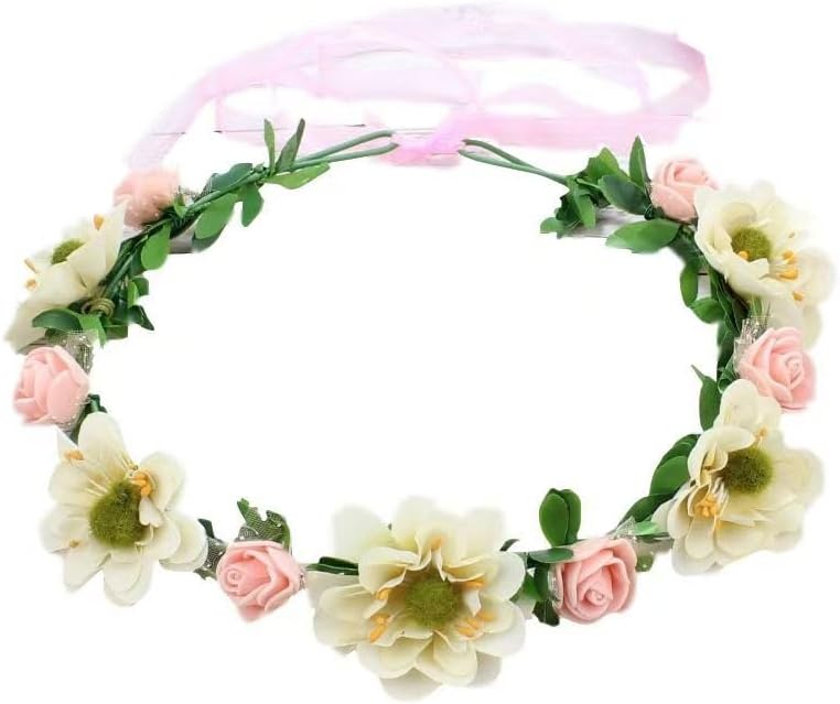 超不滅リボンシミュレーションフラワーリースフラワーヴァインヘアストラップヘアアクセサリーブライダルヘッドフラワーシーサイド観光ヘッド
