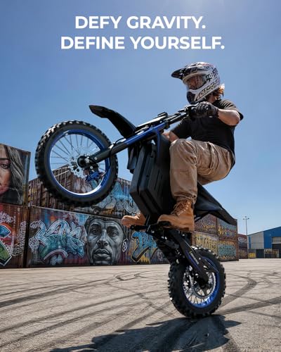 Image of Skeri Electric Dirt Bike for Adults & Teens, 14 inch /12 inch Fat Tire 3200W Motor 37MPH Off-Road EBike, 48V 21Ah Battery Hydraulic Disc Brakes Dual Suspension IPX5 Waterproof, Fit for Age 13+ -Blue