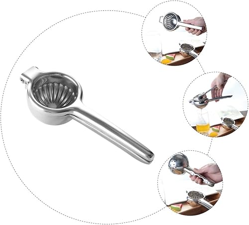 Miniatura 6 de Exprimidor manual de limón de acero inoxidable, exprimidor de frutas, prensa de cítricos de mano, fácil de usar para el hogar, cocina, bar,