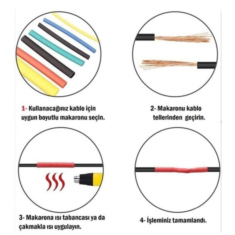 Orret Home 164 Adet Shrink Boru Makaron Seti, Isı ile Daralan Kablo Koruma Seti, Çeşitli Boyutlarda, Elektrik ve Elektronik Tamirler İçin İdeal, Dayanıklı Yalıtım
