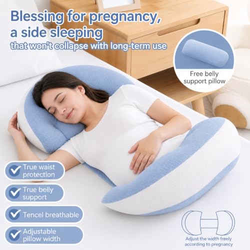 Image of Proliva Maternity Pillow | Dual Pregnancy Wedge Pillows for Back & Belly Support | Adjustable Butterfly Design | Travel-Friendly Pregnancy Pillow | Hypoallergenic Organic Cotton Cover