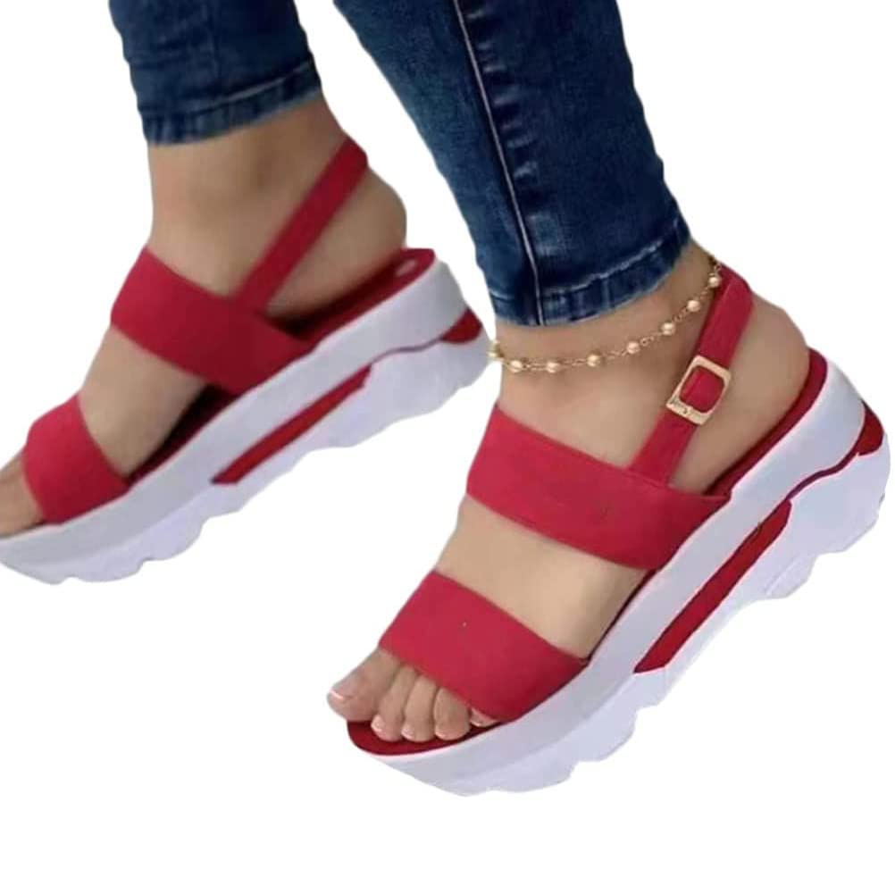 Sandalias deportivas de verano con plataforma informales y cómodas talla 35
