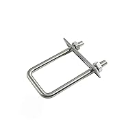 Vista 1 de Pernos en U cuadrados de acero inoxidable 304 de 1 "(25 mm) de ancho interior, 3 "(75 mm) de longitud inoxidable M8 con tuercas, placa de marco