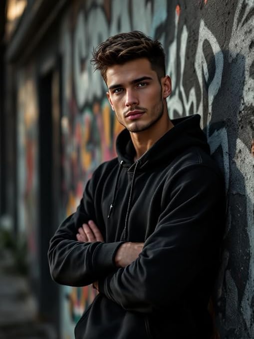 Image of Men's Oversized Hoodie Stylish Sweatshirt for Winter wear Trendy Casual Pullover for Men,Ideal for Travel.