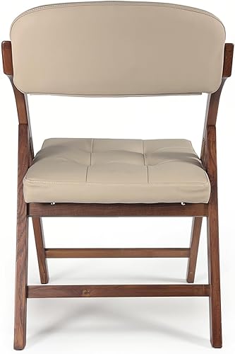 Miniatura 8 de Sillas plegables de madera con cojín, sillas plegables acolchadas para exterior, silla tapizada con asiento ancho, juego de 2 (madera fresa)