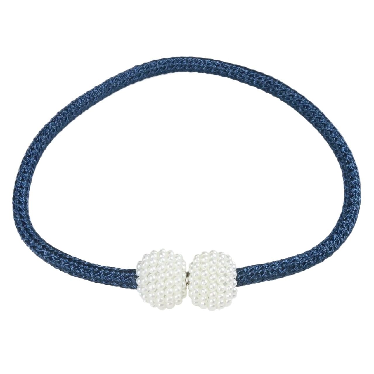 Attaches pour Rideaux, Embrasses de Rideaux Magnétiques Boule Perles Multicolore 2 pcs 1,25 Pouce diamètre 17,7 Longueur(Deep Blue)