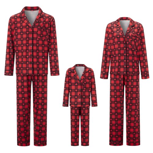 Valentine's Day Family Matching Pajamas Matching Valentines Day Pajamas for Family Heart Print Family Pajamas Set3