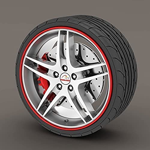 Red Rimblades Alloy Wheel Edge Ring Rim Protectors Tyres Tire Guard Rubber Moulding