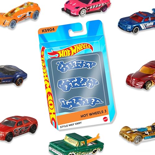Hot Wheels Coffret 3 véhicules, Jouet pour Enfant de Petites Voitures Miniatures (Modèle aléatoire), K5904