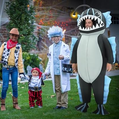 Aufblasbares Anglerfisch Kostüm für Erwachsene – Der lustige Hingucker für jede Halloween-Party! – Bild 8