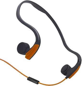 Bone Conduction Headphones with Microphone Stereo Open-Ear Sport Headphone with Noise Reduction Microphone Orange
