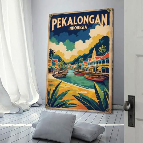 Poster voyage Pekalongan Indonésie impression toile déco murale - 3