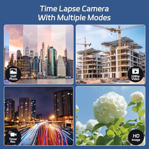 Image of Dsoon Time Lapse Camera,1080P HD Timelapse Camera Outdoor,110 Wide Angle & 2.4 inch LCD Screen,180 Days Standby for Record Construction, Weather, Plant,Drawing(64GB TF Card Included)