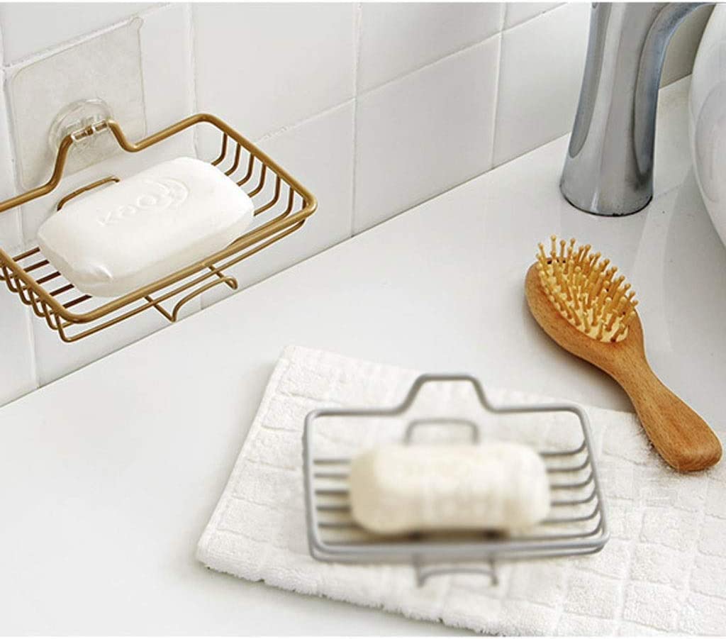 Jabonera de Viaje, jabonera de Metal montada en la Pared con Gancho, jabonera de Drenaje para baño, jabonera autoadhesiva Fuerte, jabonera para baño