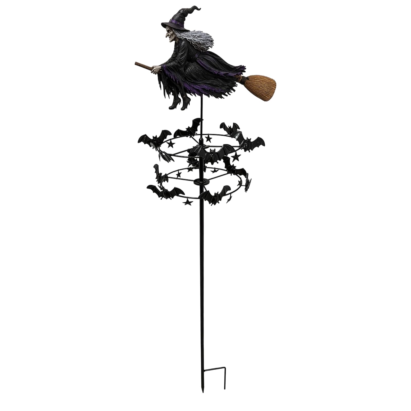 Generic Mystery Witch Garden Wind Spinner Metal Halloween Yard Stake Lawn