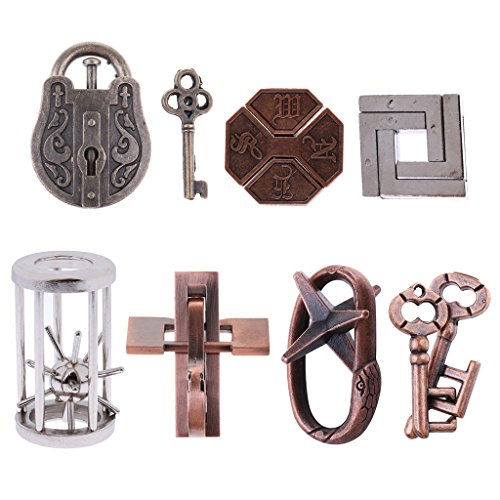 Sharplace 7pcs Serrure Casse-tête Métal Déverrouiller Brain Teaser Puzzle Jeux de PatienceClassique de l'intelligence pour Adultes et Enfants